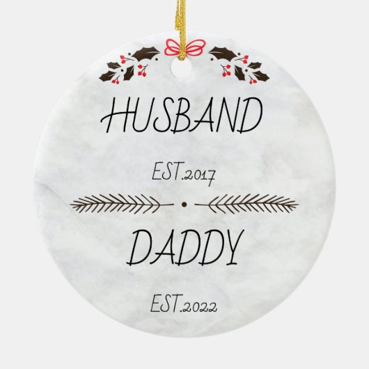 Personalisierter Mann Daddy - Neues Geschenk von P Keramik Ornament (Hinten)