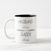 Personalisierter Mann Daddy - Neues Geschenk von P Zweifarbige Tasse (Links)
