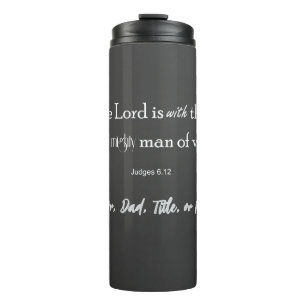 Personalisierter Mann der Valor Bible Verse Thermosbecher