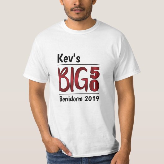 Personalisierter Mannes50. Geburtstag T-Shirt (Vorderseite)