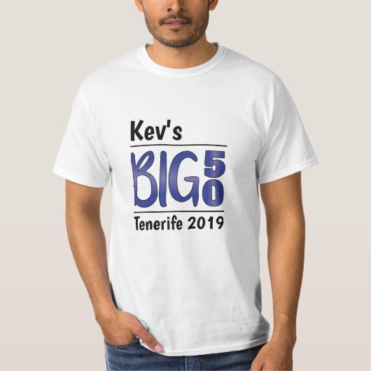 Personalisierter Mannes50. Geburtstag T-Shirt (Vorderseite)