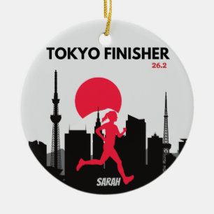 Personalisierter Marathon-Finisher von Tokio, Run Keramik Ornament