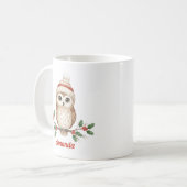 Personalisierter märchenhafter Eulen-Weihnachtsbec Kaffeetasse (Vorderseite Links)