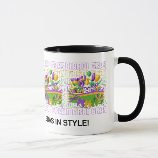 Personalisierter MARDI GRAS Maskenbanner Tasse (Rechts)