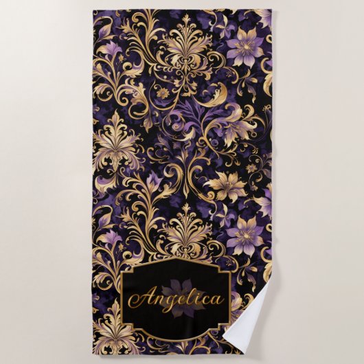 Personalisierter Mardi Gras Strandtuch (Vorderseite)