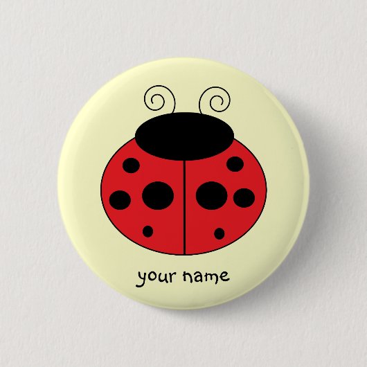 Personalisierter Marienkäfer-Knopf Button (Vorderseite)