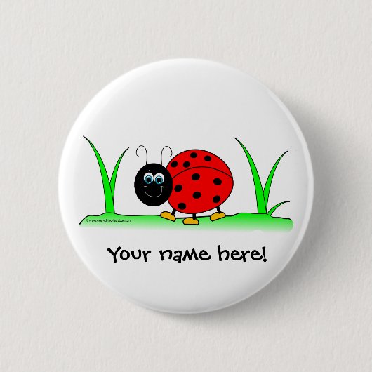 Personalisierter Marienkäfer-Knopf Button (Vorderseite)