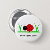 Personalisierter Marienkäfer-Knopf Button (Vorne & Hinten)