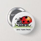 Personalisierter Marienkäfer-Knopf Button (Vorne & Hinten)