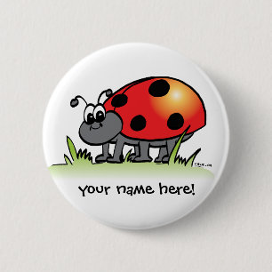 Personalisierter Marienkäfer-Knopf Button