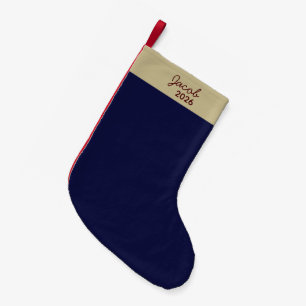 Personalisierter marineblauer Weihnachtsstrumpf mi Kleiner Weihnachtsstrumpf