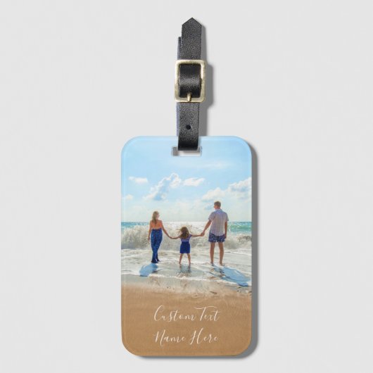 Personalisierter Markenname für Ihr Foto Gepäckanhänger (Vorderseite Vertikal)