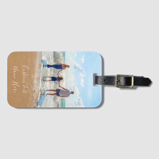 Personalisierter Markenname für Ihr Foto Gepäckanhänger (Vorderseite (Horizontal))