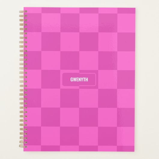 Personalisierter Markierter Neon-Rosa-Highlighter Planer (Vorderseite)