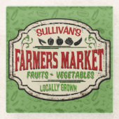 Personalisierter Markt für Bauern im Garten Glasuntersetzer (Vorderseite)