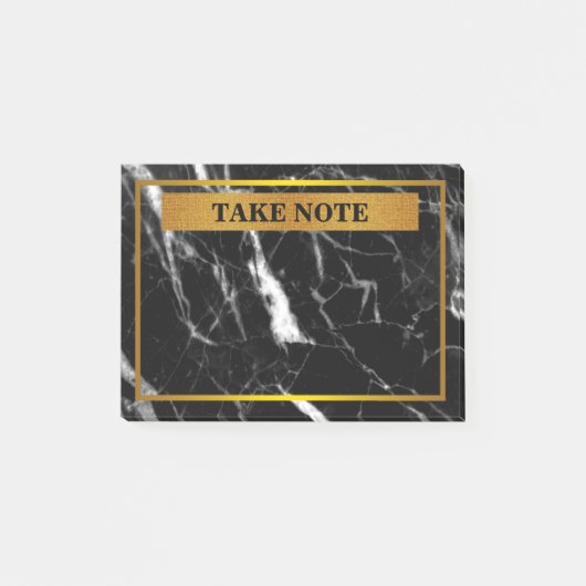 Personalisierter Marmor Notiz mit Goldgrenze (Vorderseite)