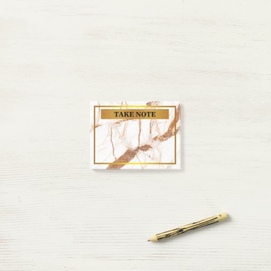 Personalisierter Marmor Notiz mit Goldgrenze (Auf Schreibtisch)