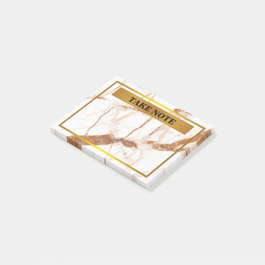 Personalisierter Marmor Notiz mit Goldgrenze (angewinkelt)