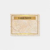 Personalisierter Marmor Notiz mit Goldgrenze (Vorderseite)