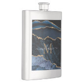 Personalisierter Marmorkolben aus Blauem Gold Flachmann (Rechts)