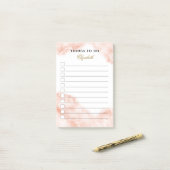 Personalisierter Marmorsteg Terracotta auf Anfrage Post-it Klebezettel (Auf Schreibtisch)