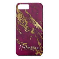 Personalisierter Marmortelefon-Kasten Burgunder