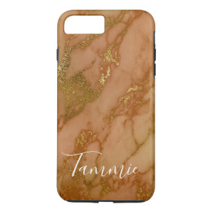 Personalisierter Marmortelefon-Kasten-Pfirsich Case-Mate iPhone Hülle