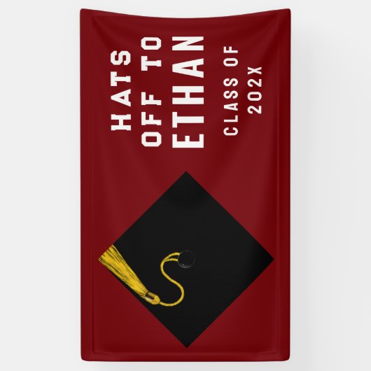 Personalisierter Maroon-Abschluss 2025 Banner (Vertikal)