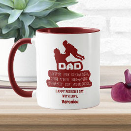 Personalisierter Maroon des Funny Vatertages Tasse