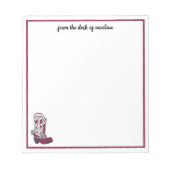Personalisierter Maroon Heart Gemustert Boot Notizblock (Vorderseite)