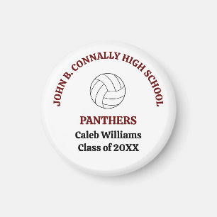 Personalisierter Maroon High School Volleyballspie Magnet