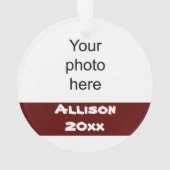 Personalisierter Maroon und Black Cheerleader Orna Ornament (Rückseite)