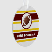 Personalisierter Maroon- und Goldfußball-Ornament Ornament (Vorderseite)