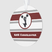 Personalisierter Maroon und Gray Cheerleader Ornam Ornament (Vorderseite)
