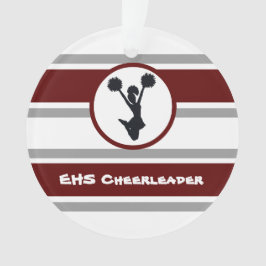 Personalisierter Maroon und Gray Cheerleader Ornam Ornament