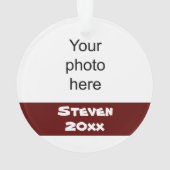 Personalisierter Maroon und Silberfußballverzierun Ornament (Rückseite)