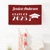 Personalisierter Maroon und weißer Abschluss Banner (Insitu)