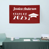 Personalisierter Maroon und weißer Abschluss Banner (Messeveranstaltung)