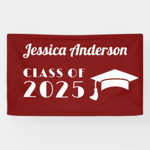 Personalisierter Maroon und weißer Abschluss Banner