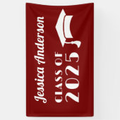 Personalisierter Maroon und weißer Abschluss Banner (Vertikal)