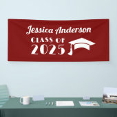 Personalisierter Maroon und weißer Abschluss Banner (Messe)