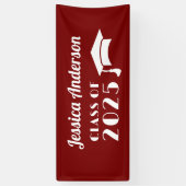 Personalisierter Maroon und weißer Abschluss Banner (Vertikal)