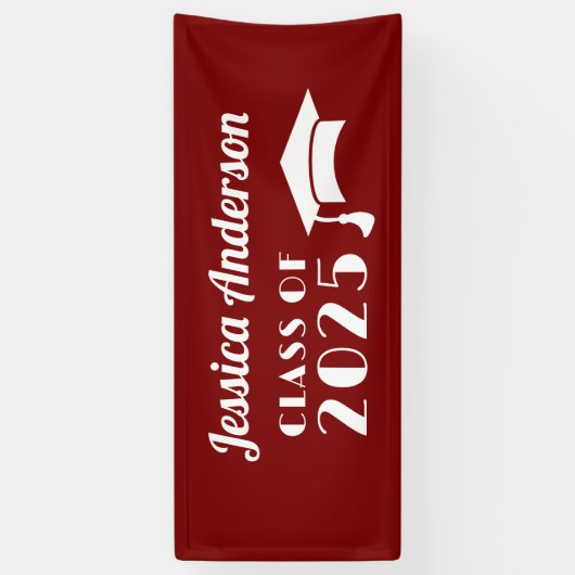 Personalisierter Maroon und weißer Abschluss Banner (Vertikal)