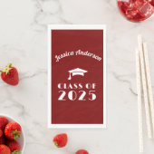 Personalisierter Maroon und weißer Abschluss Serviette (Beispiel)