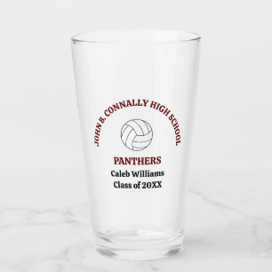 Personalisierter Maroon-Volleyballspieler Team Glas