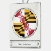 Personalisierter Maryland-Staats-Flaggen-Entwurf Banner-Ornament Silber (Links)