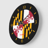 Personalisierter Maryland-Staats-Flaggen-Entwurf Große Wanduhr (Winkel)
