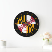 Personalisierter Maryland-Staats-Flaggen-Entwurf Große Wanduhr (Zuhause)