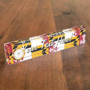 Personalisierter Maryland-Staats-Flaggen-Entwurf Namensplakette