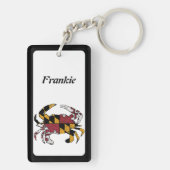 Personalisierter Maryland State Flag Blue Crab Schlüsselanhänger (Rückseite)